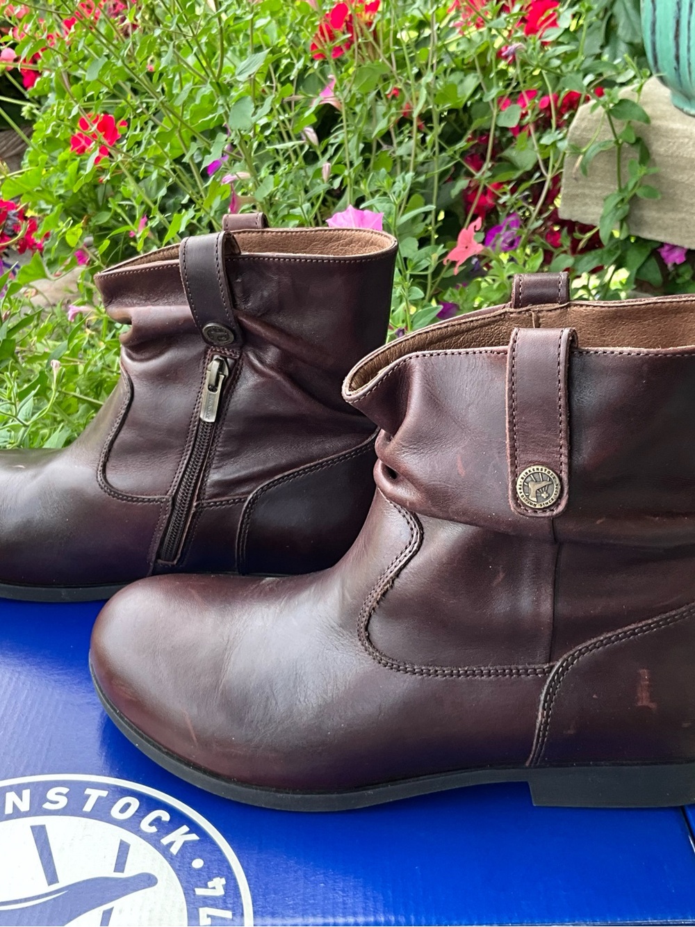 Birkenstock SARNIA Dark Brown Leather Short Ankle Boots - Picture 3 of 9